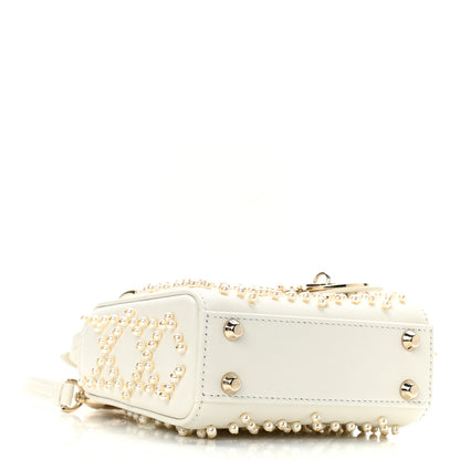 Christian Dior Lambskin Pearl Cannage Micro Lady Dior Latte 4 of 10
