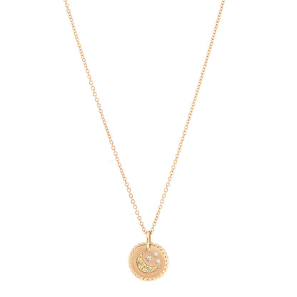 David Yurman 18K Yellow Gold Diamond Yellow Sapphire Cable Collectibles Moon and Stars Pendant Necklace 1 of 5