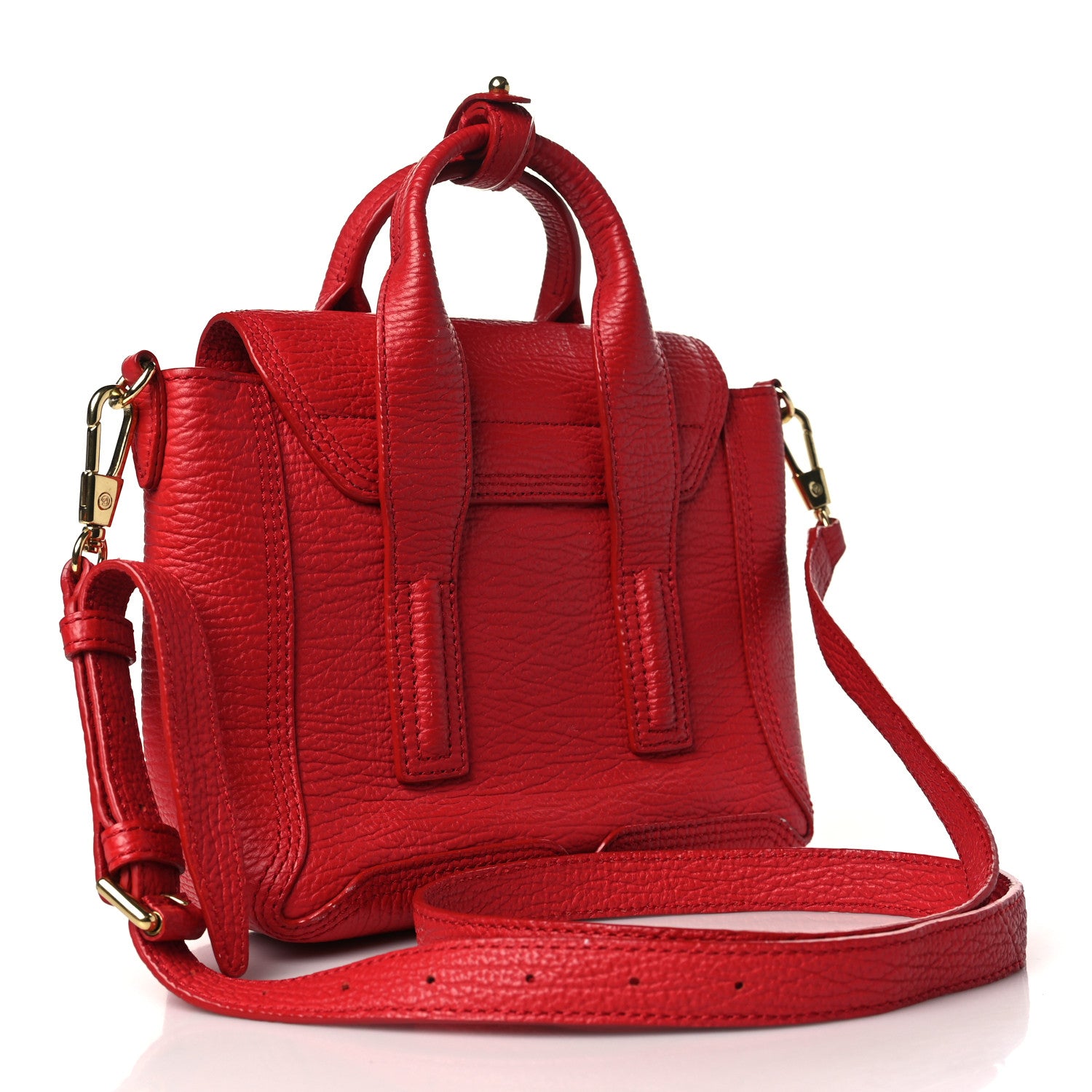 3.1 Phillip Lim Textured Calfskin Mini Pashli Satchel Red 3 of 11