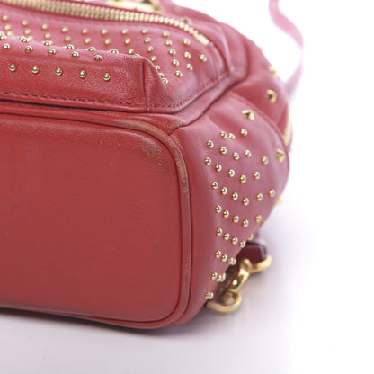 MCM Calfskin Stud X-Mini Stark Bebe Boo Backpack Red 14 of 15