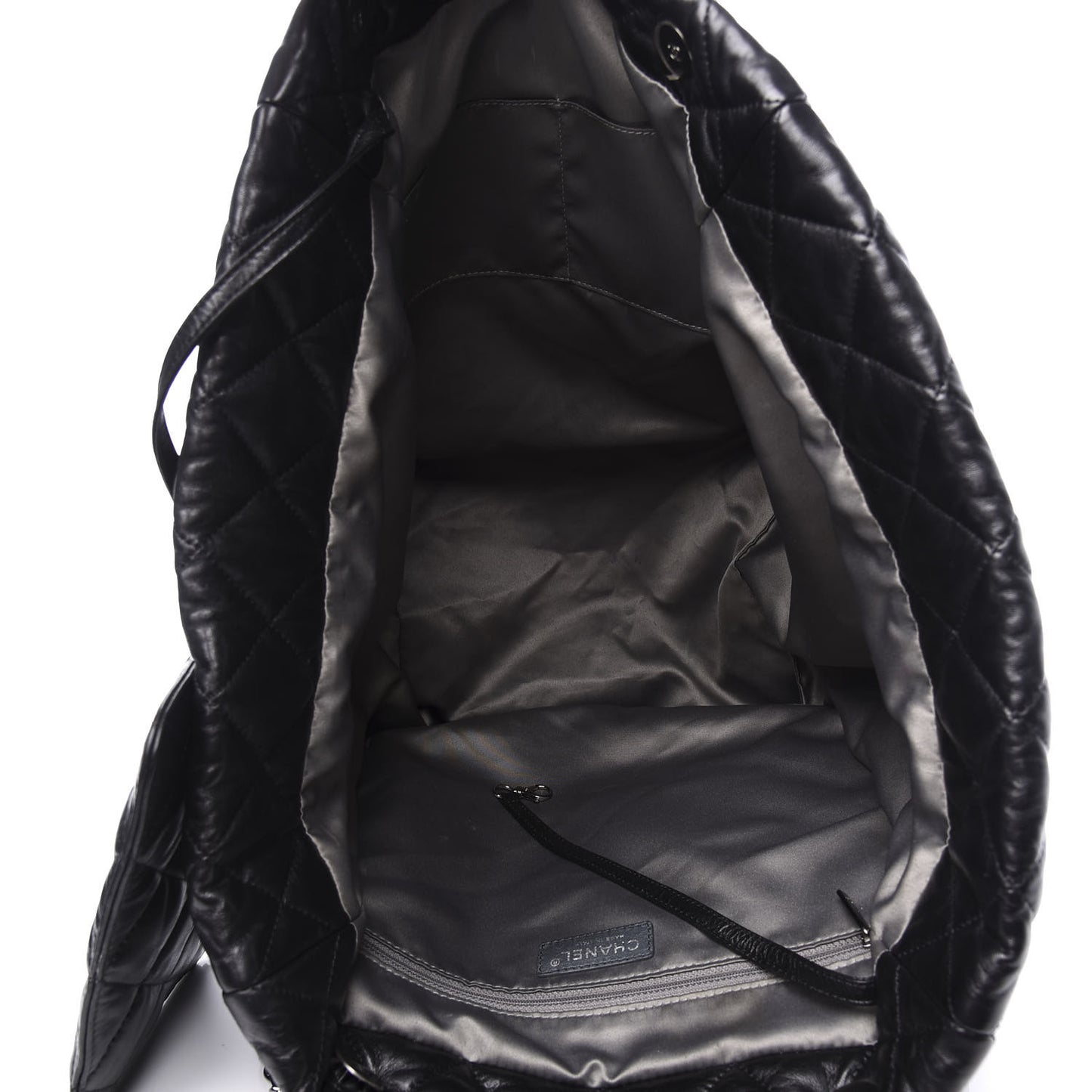 Lambskin Quilted Large Week End on Mars Tote Black