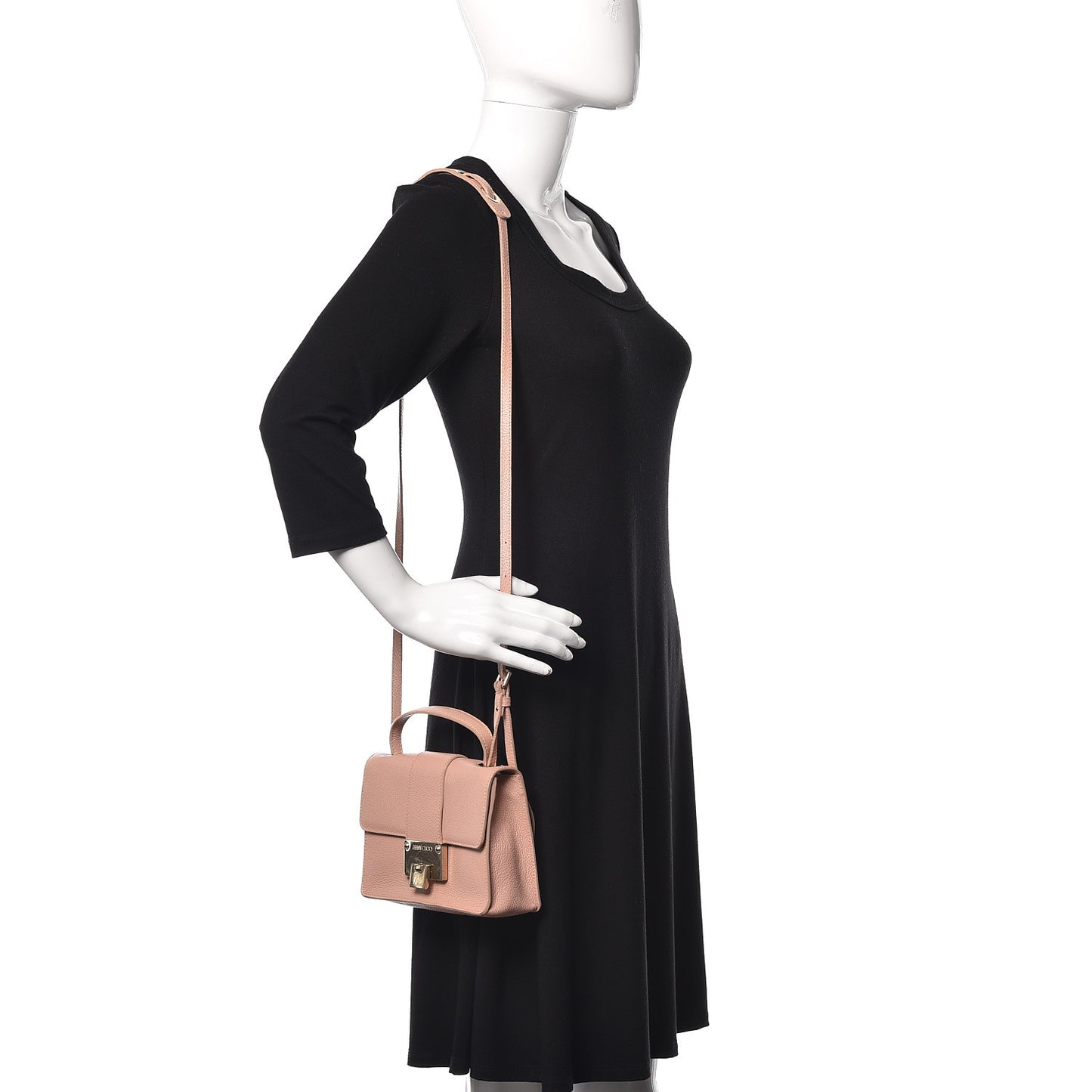 Pebbled Calfskin Rebel Crossbody Bag Pink