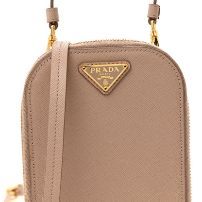 Prada Saffiano Triangle Mini Bag Cipria 8 of 11