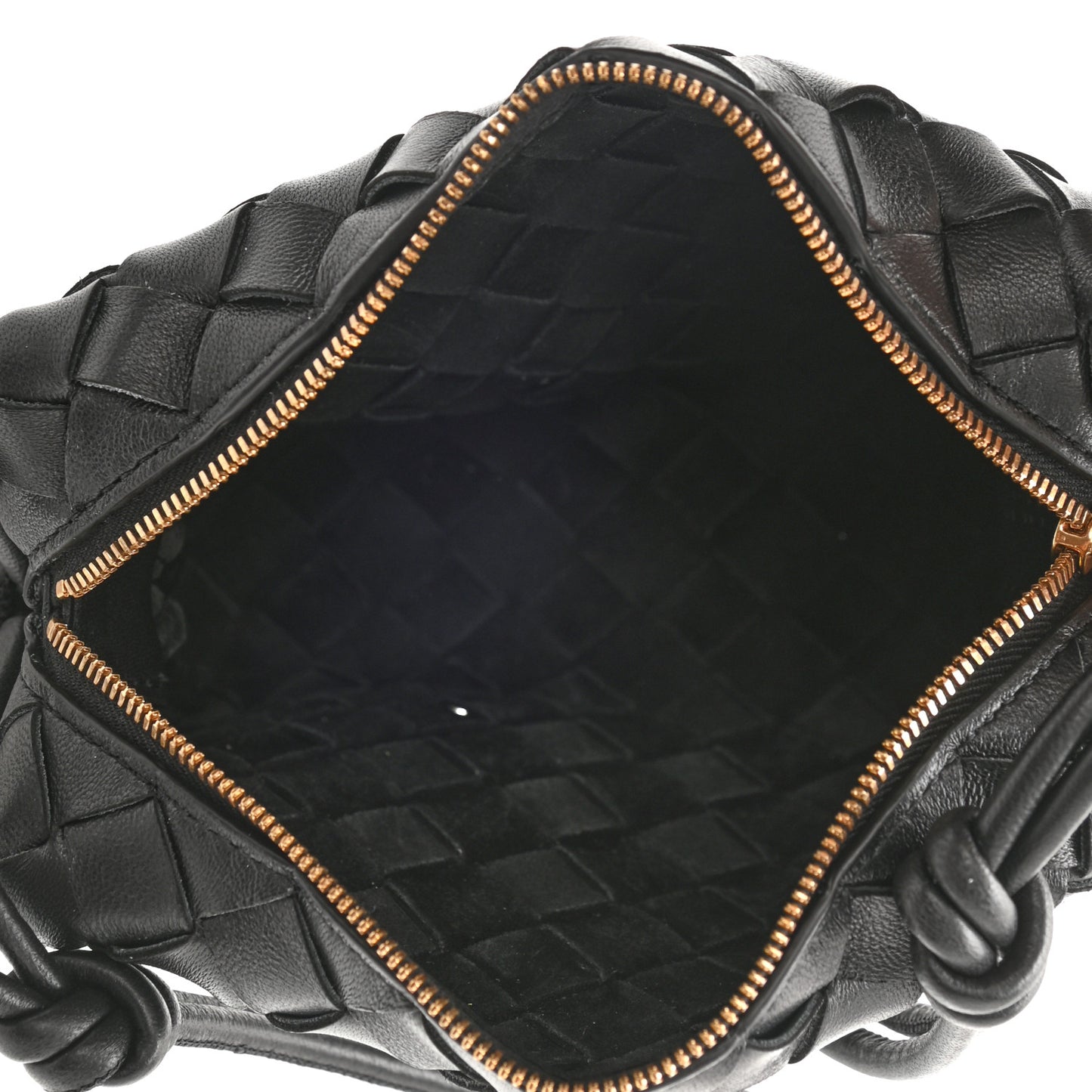 Nappa Intrecciato Mini Loop Camera Bag Black
