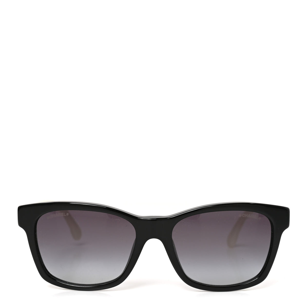 Acetate Quilted CC Square Sunglasses 5484 White Black