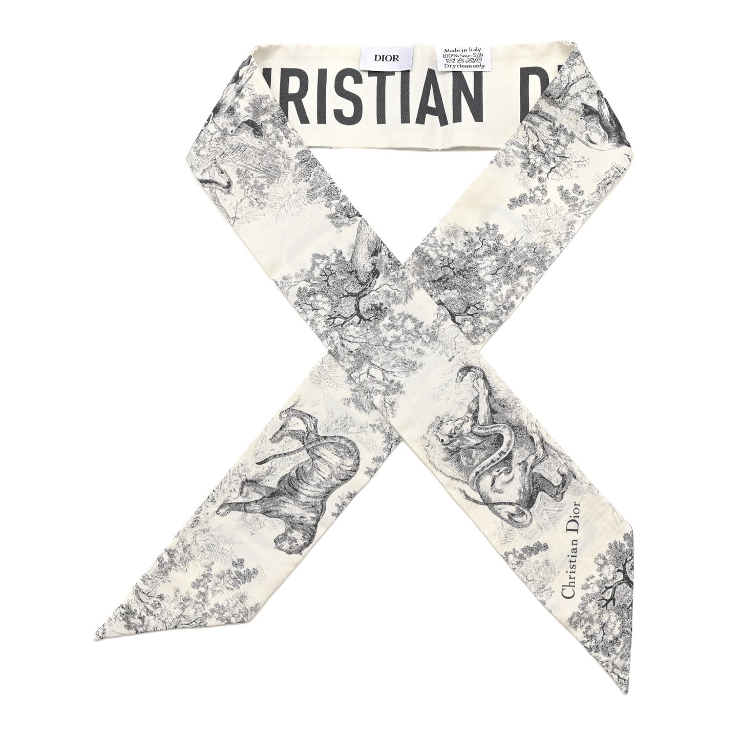 Silk Toile De Jouy Mitzah Scarf White