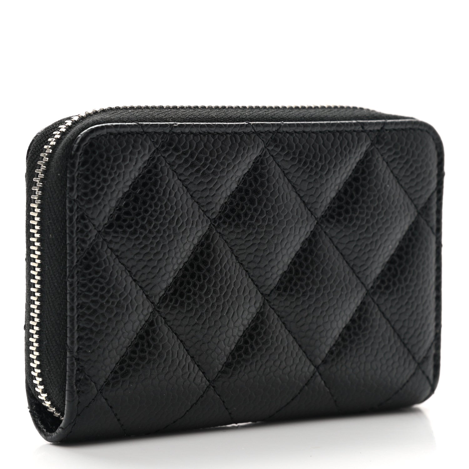 Chanel Caviar Quilted Zip Coin Purse Black 3 of 7