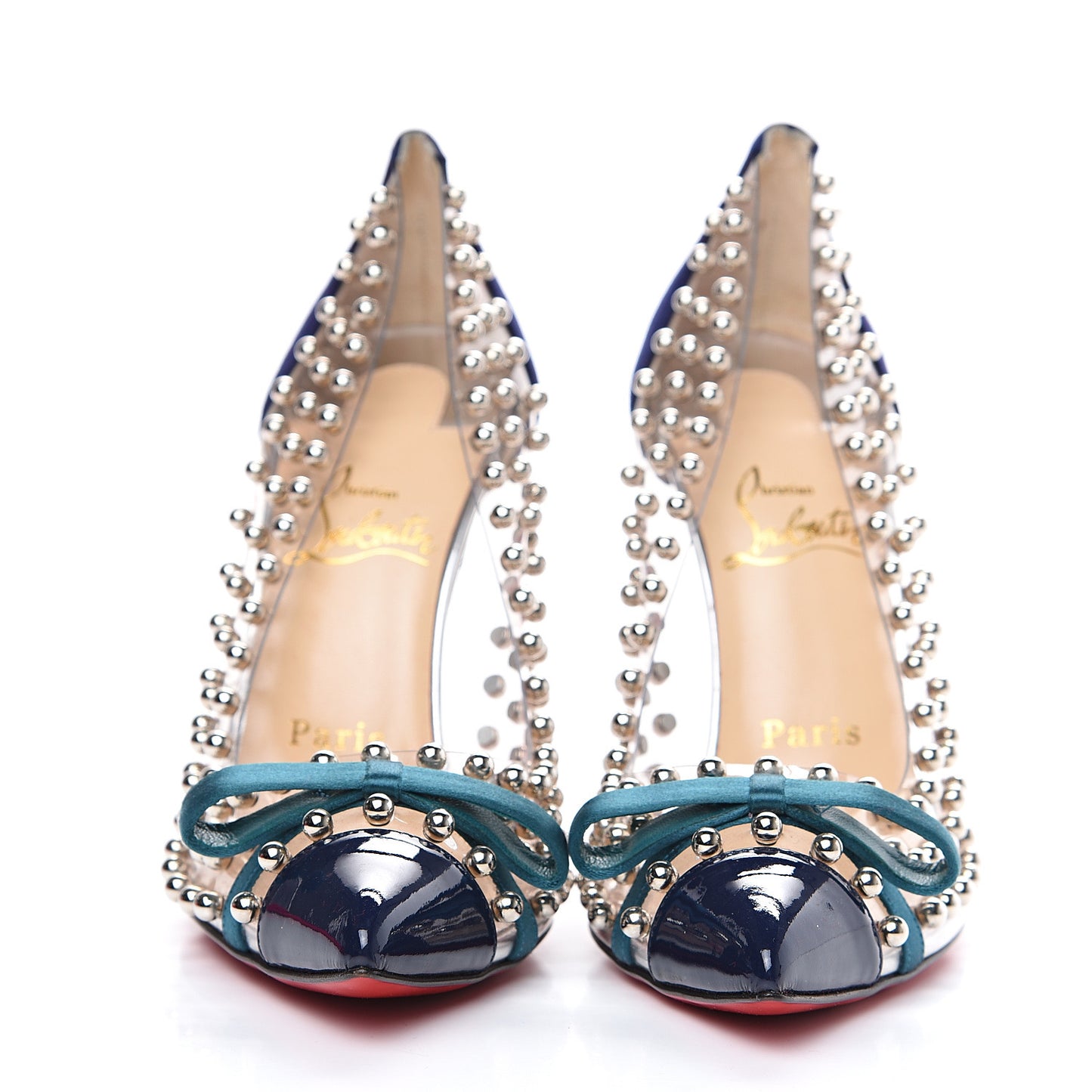 Suede Patent Studded Bille et Boule 100 Pumps 38 Navy