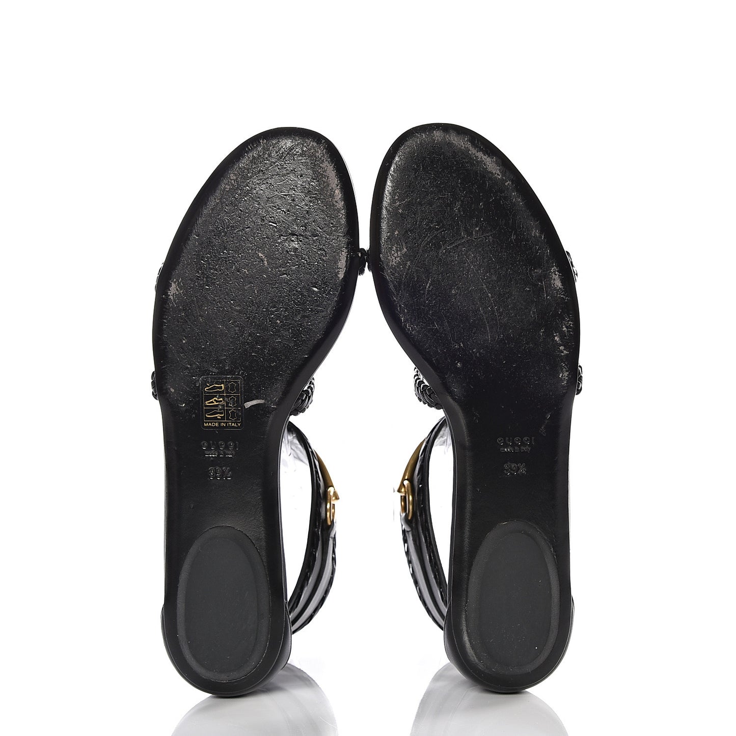 Calfskin Malaga Kid Sandals 39.5 Black