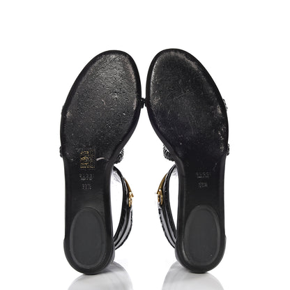 Gucci Calfskin Malaga Kid Sandals 39.5 Black 6 of 14