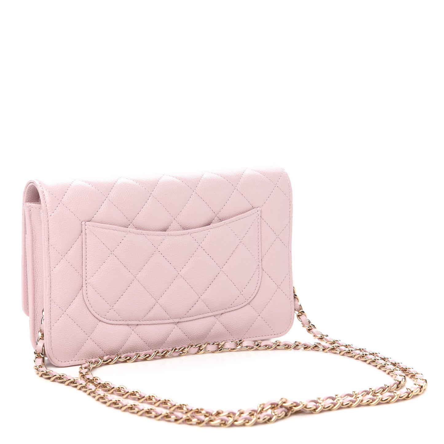 Caviar Quilted Coco Candy Wallet On Chain WOC Light Pink