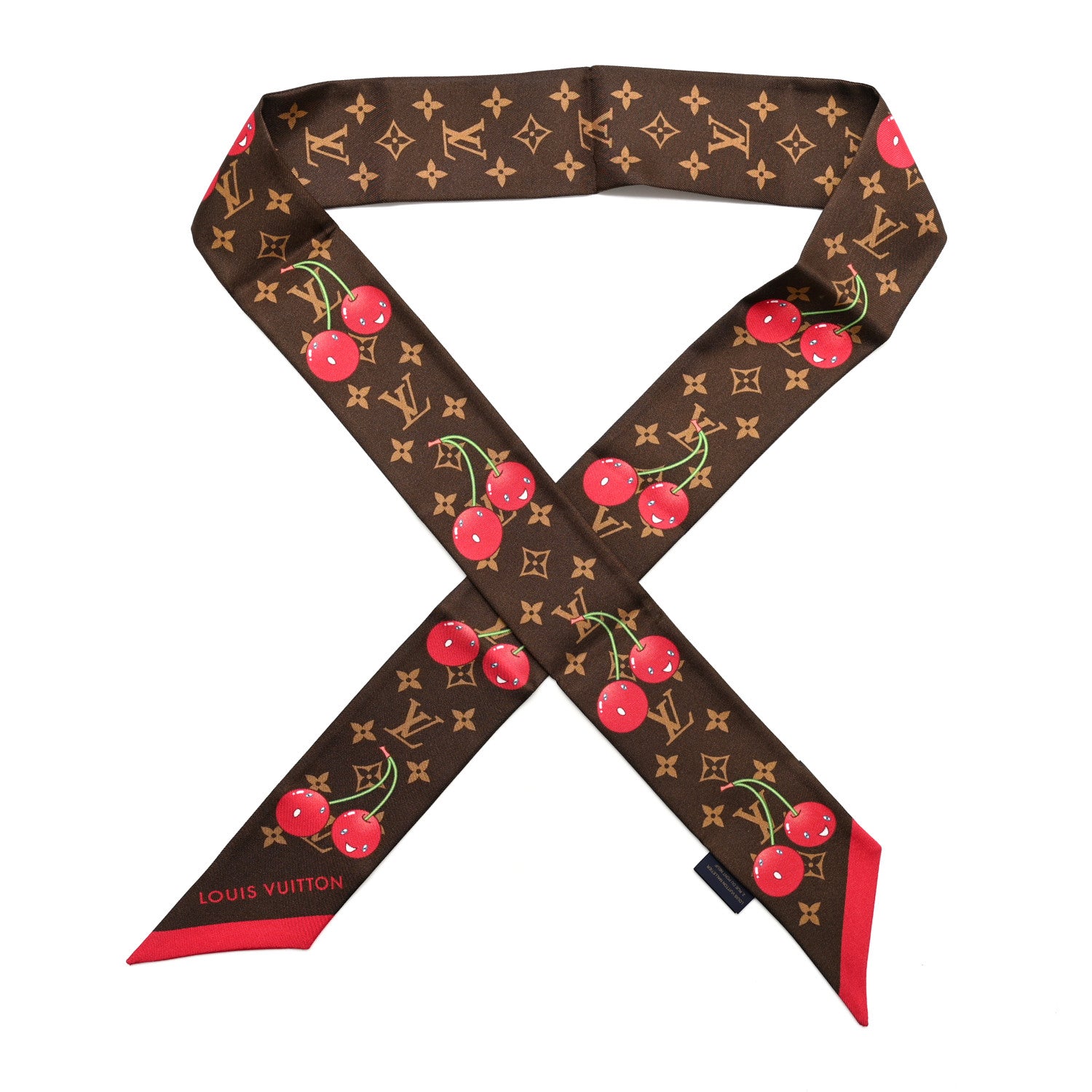 Louis Vuitton LV X TM Silk Monogram Cerises Bandeau Brown 1 of 3