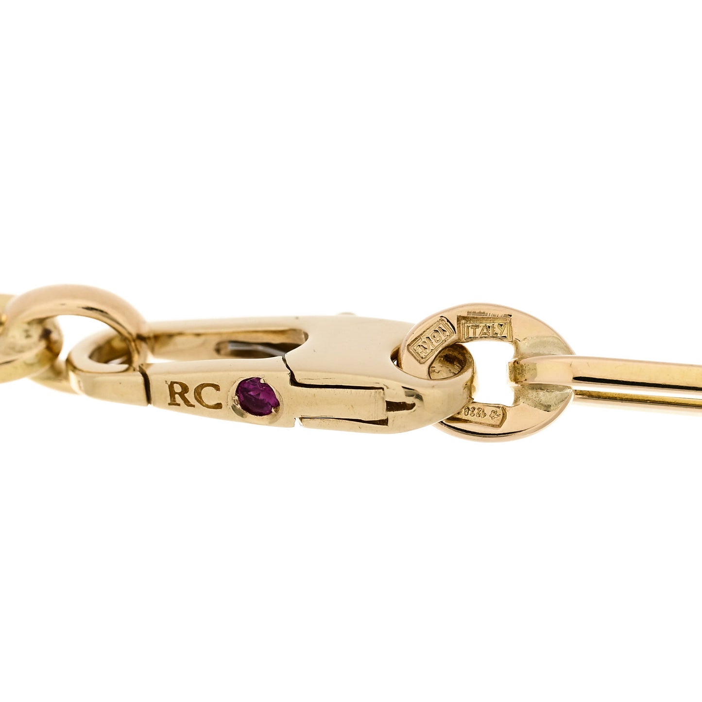 18K Yellow Gold Classic Alternating Size Paper Clip Bracelet