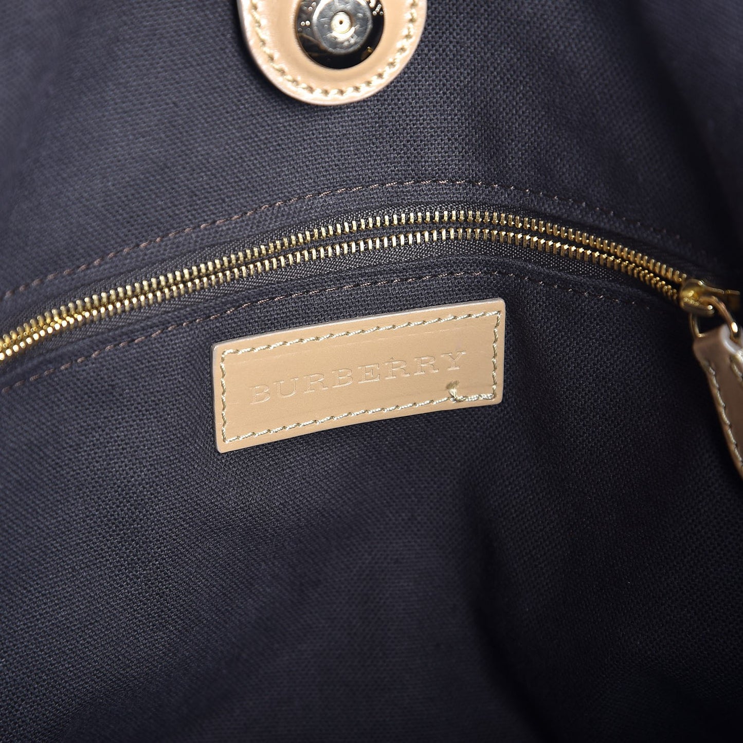 Suede Haymarket Check Colorblock Small Canterbury Tote Beige