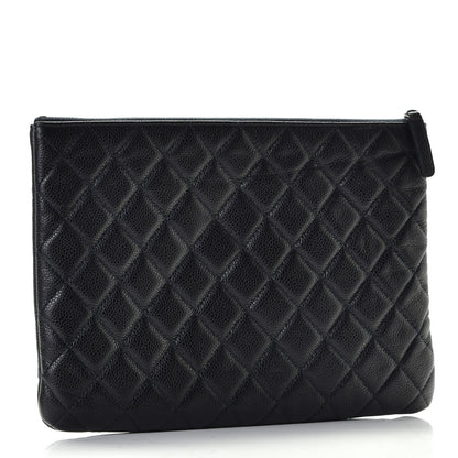 Chanel Caviar Quilted Medium Cosmetic Case Navy 2 of 5