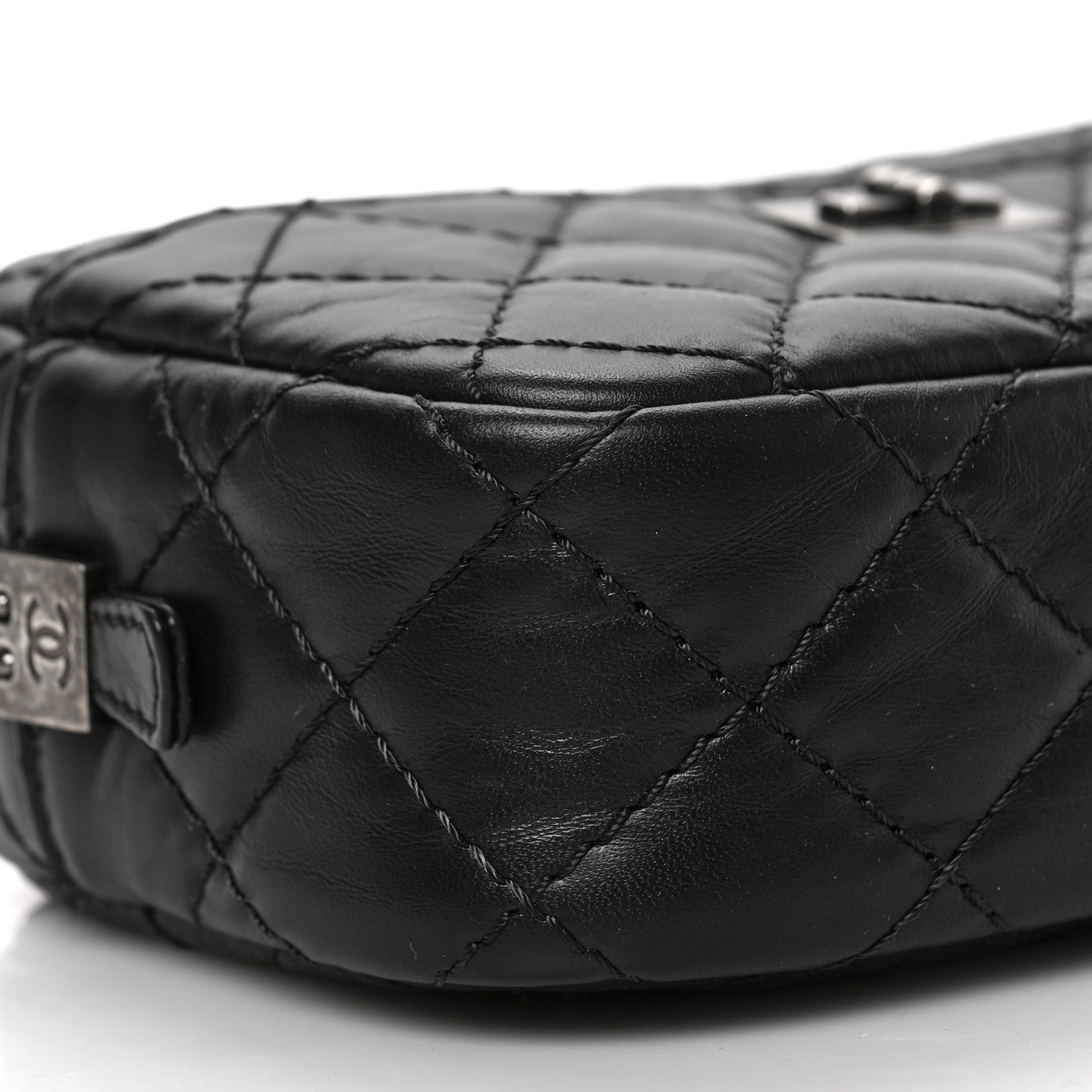 Chanel Aged Calfskin Quilted Mini Reissue Camera Case Black 8 of 9
