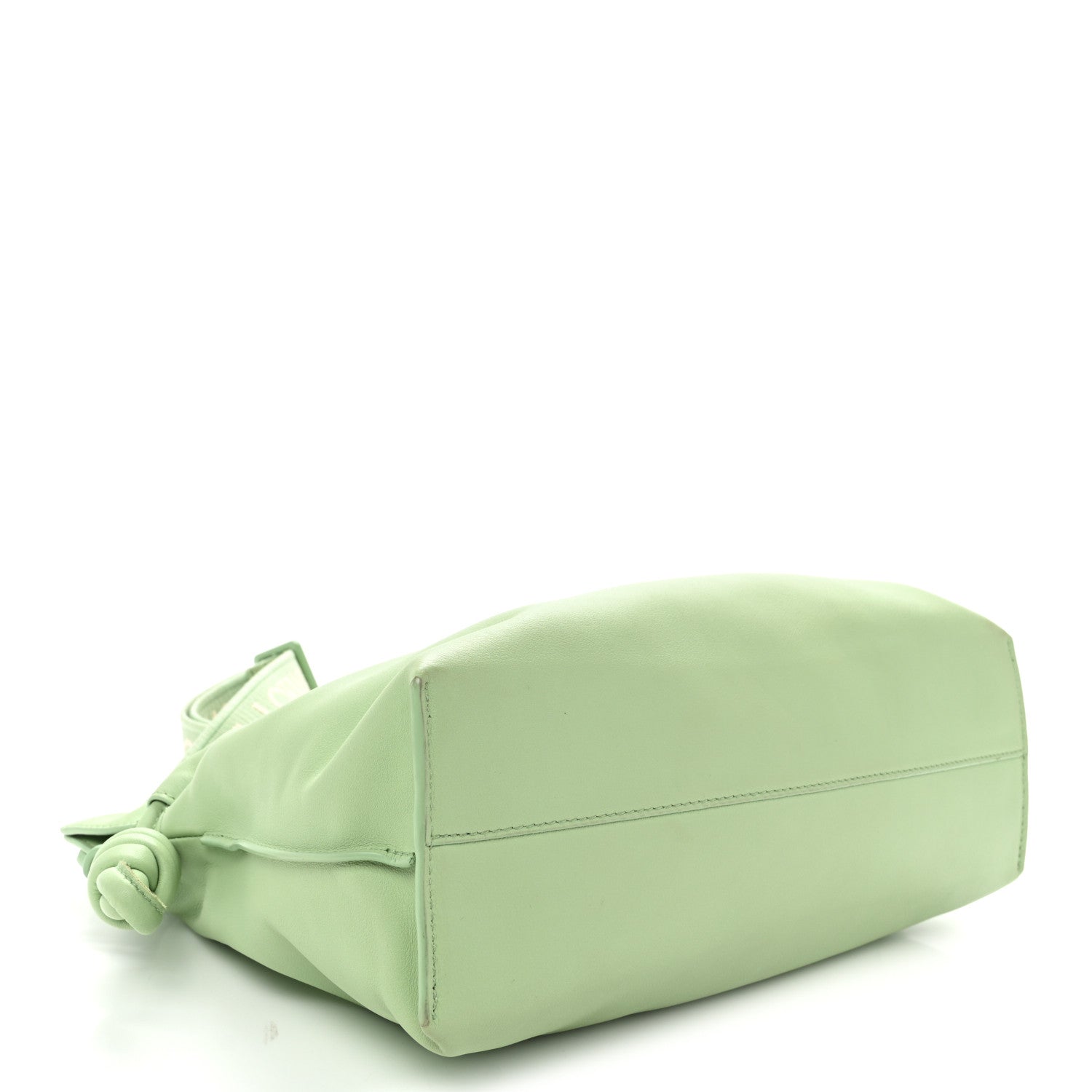 Loewe Nappa Calfskin Flamenco Knot Clutch Green 4 of 9