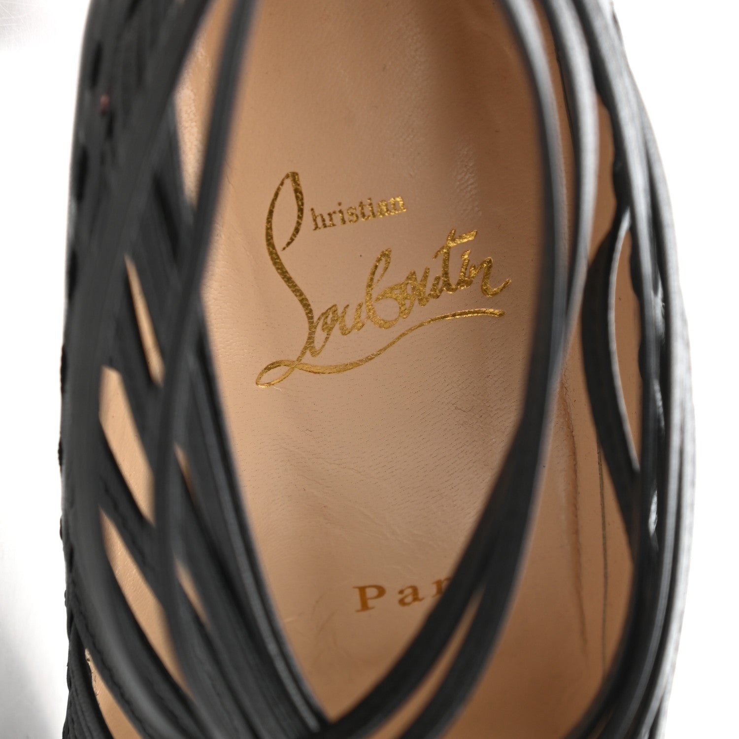 Christian Louboutin Kid Gortika 100 Strappy Pumps 36.5 Black 7 of 12