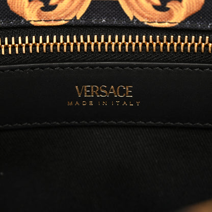 Versace Canvas Baroque Print Medusa Small Tote Black 6 of 13