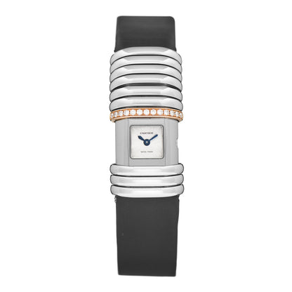 Cartier Stainless Steel 18K Pink Gold Satin Diamond 16mm Declaration Quartz Watch 1 of 5