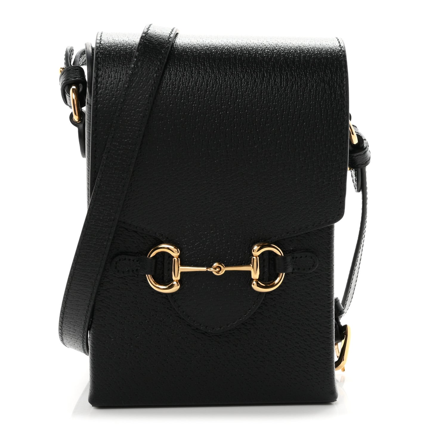 Dollar Calfskin Vertical Horsebit 1955 Crossbody Bag Black