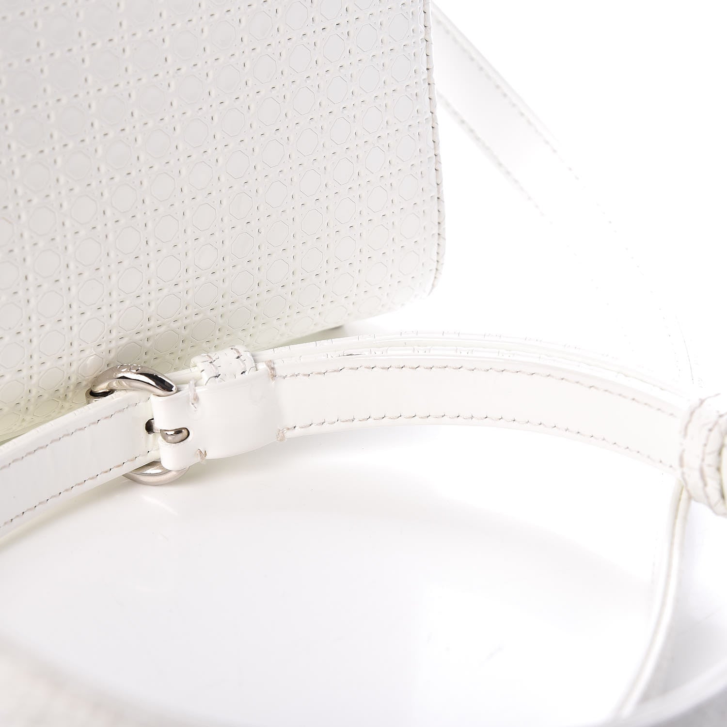 Christian Dior Patent Micro-Cannage Mini Lady Dior White 8 of 12
