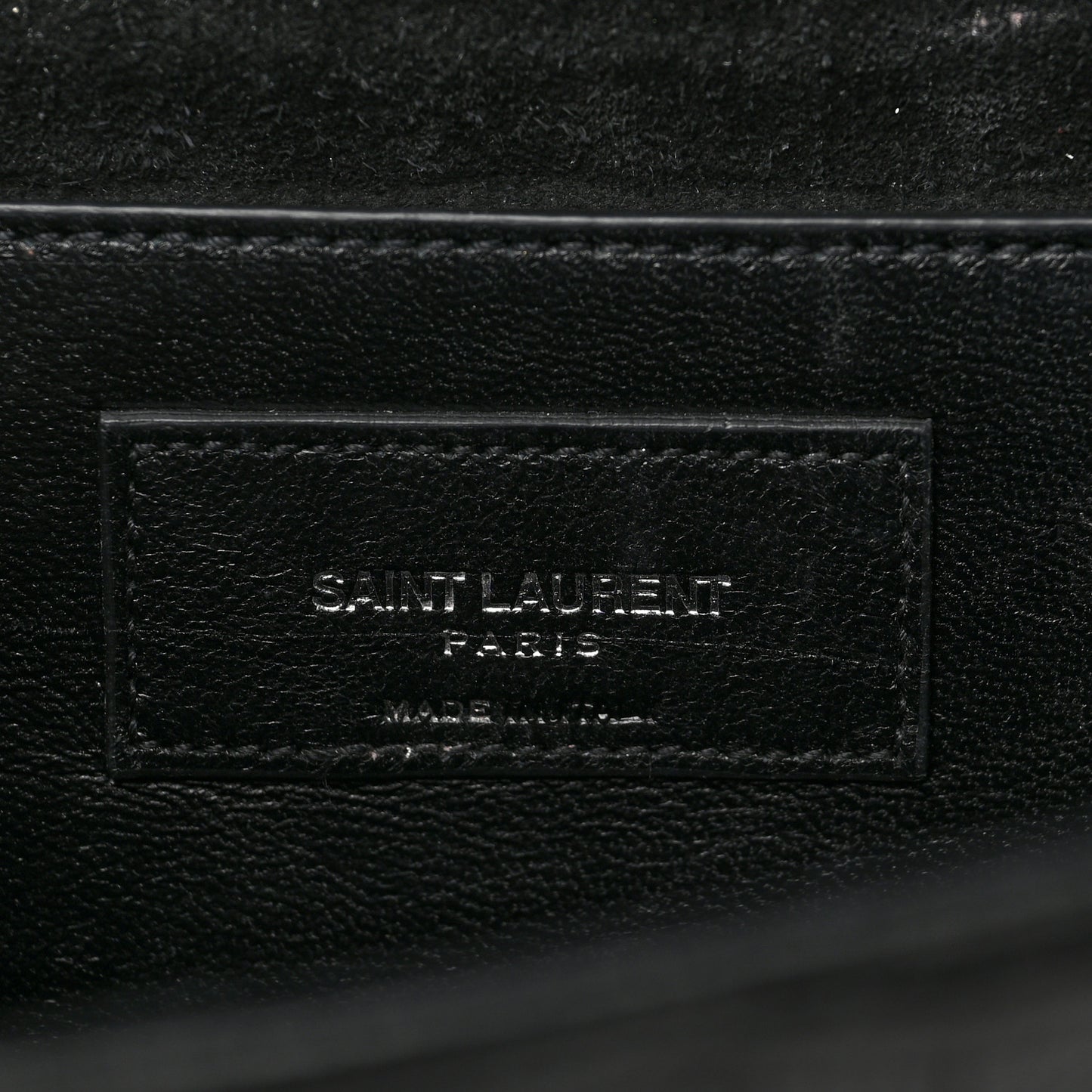 Calfskin Crocodile Embossed Classic Monogram Tassel Clutch Black
