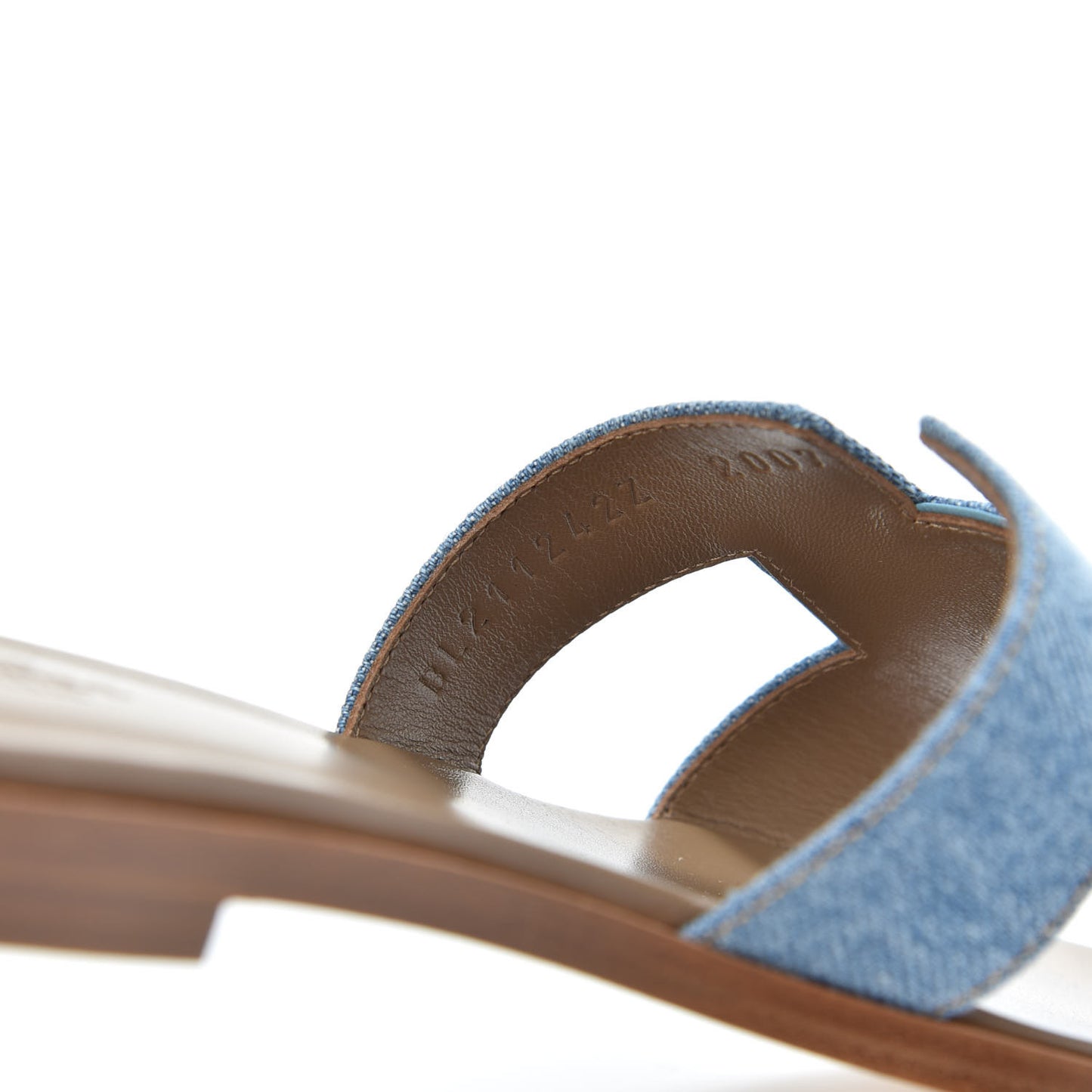 Denim Canvas Oran Sandals 38 Bleu Clair