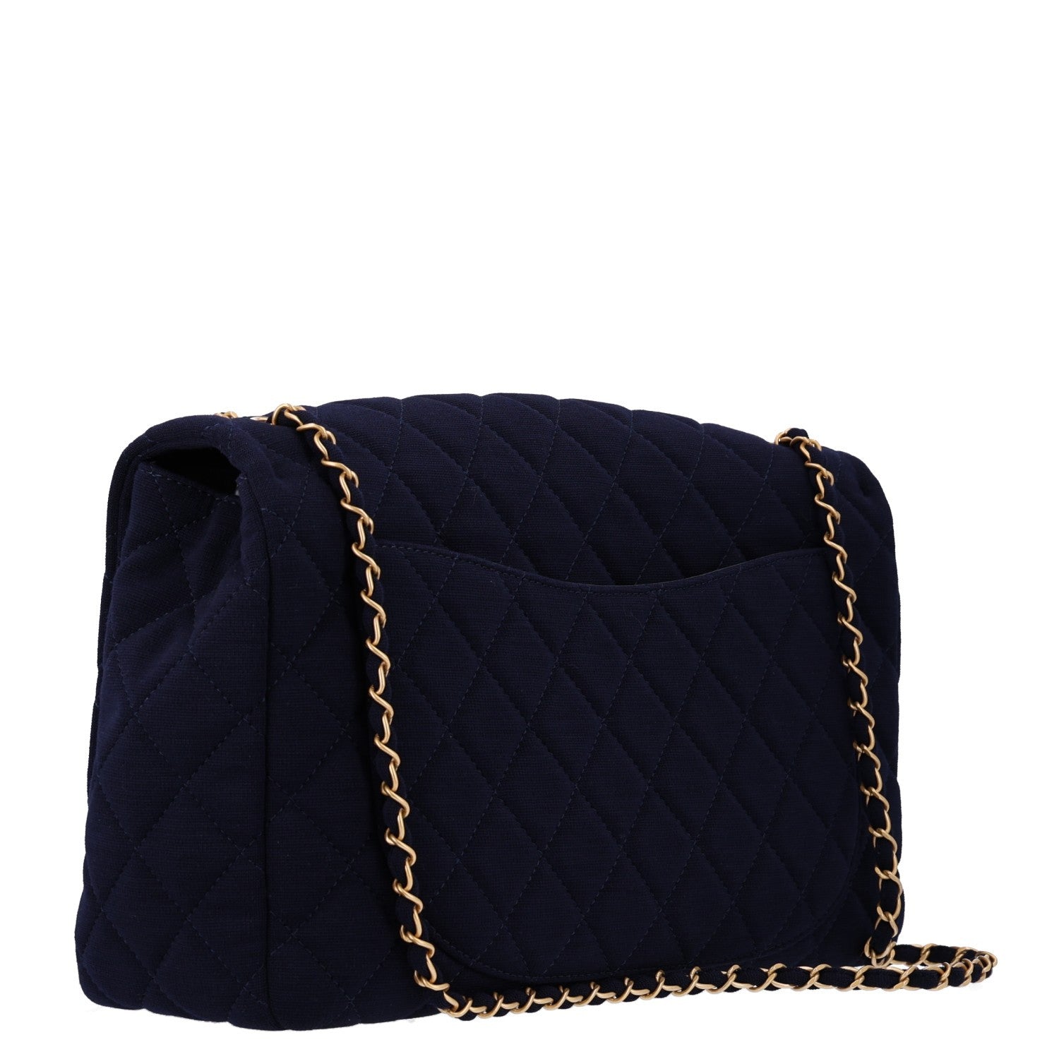 Chanel Jersey Quilted XL Jumbo Flap Navy 3 of 11