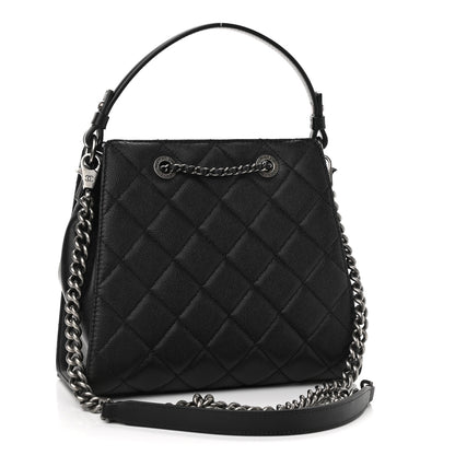 Chanel Caviar Quilted Small CC Bucket Bag Black 2 of 10
