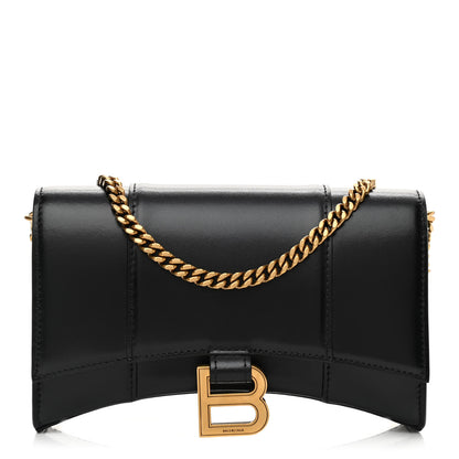 Balenciaga Shiny Box Calfskin Hourglass Chain Bag Black 1 of 8