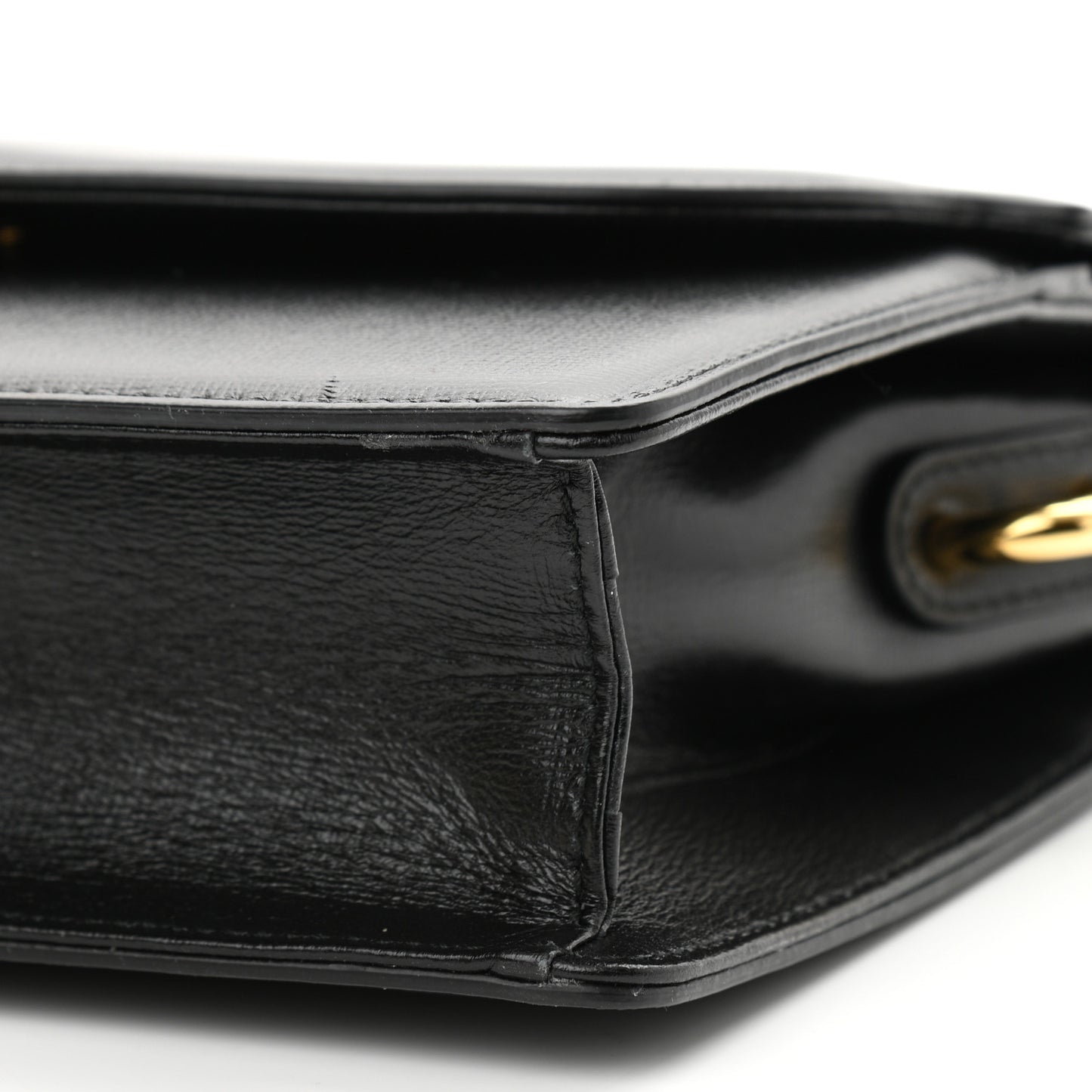 Textured Calfskin Small Torchon GG Ring Shoulder Bag Black