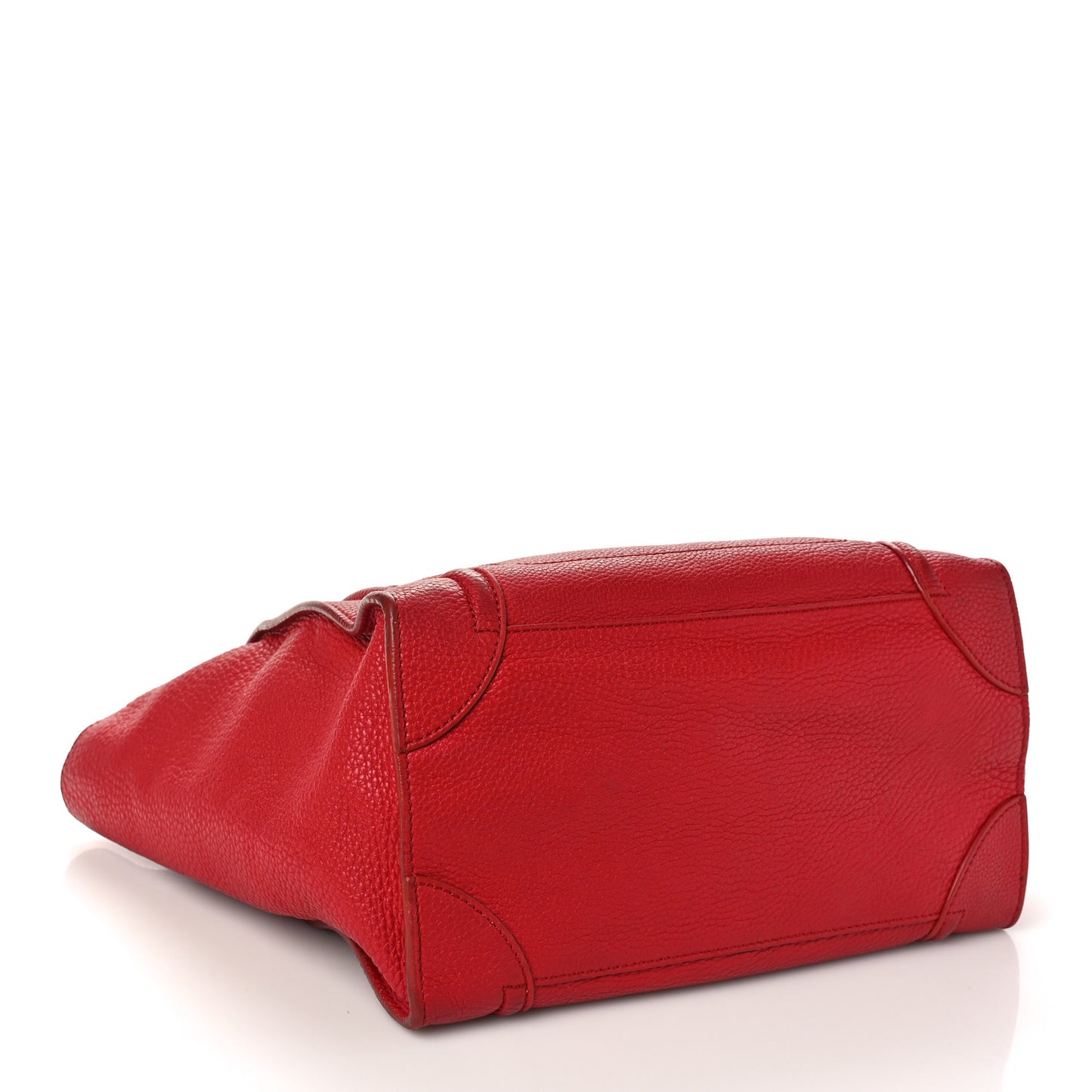 Drummed Calfskin Mini Luggage Red