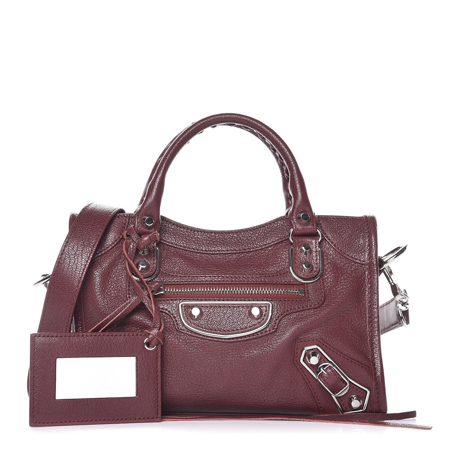 Chevre Silver Metallic Edge Hardware Mini City Cassis
