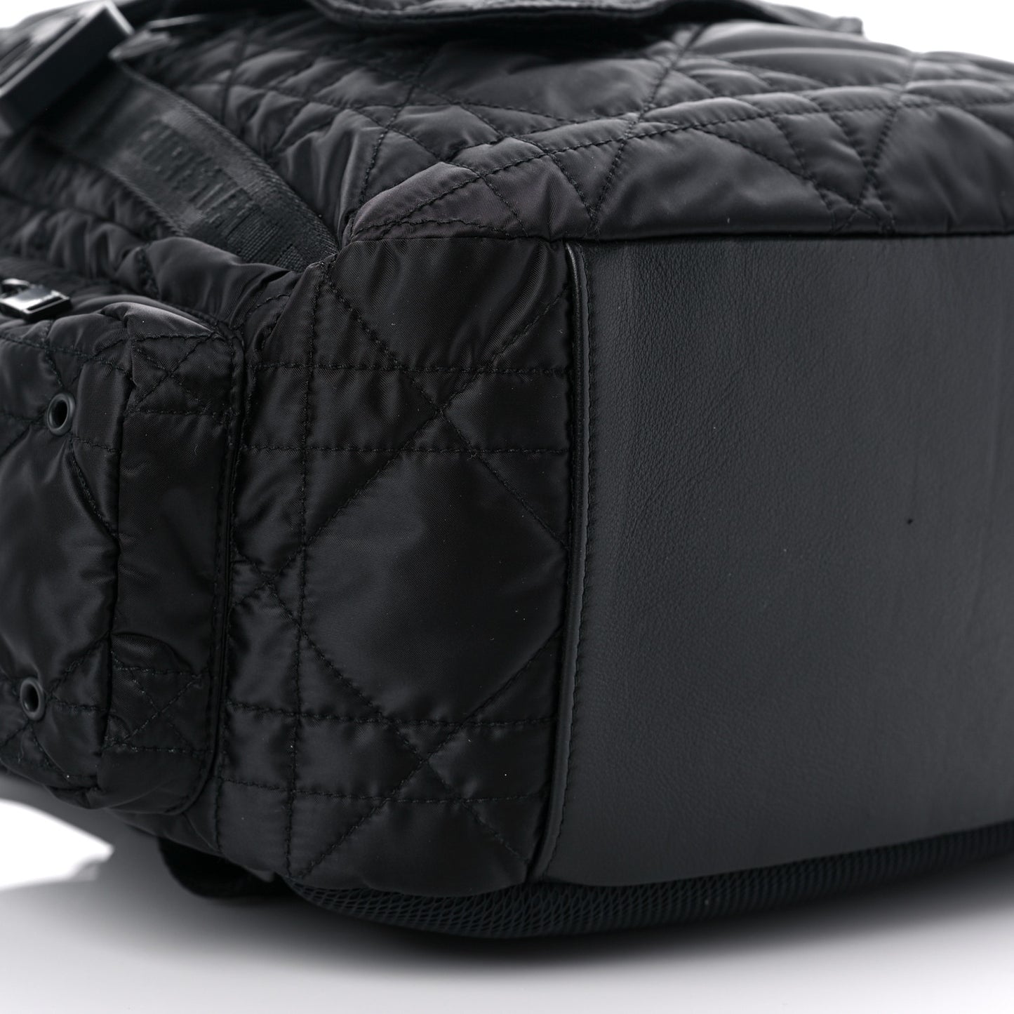 Nylon Cannage Saddle Backpack Black
