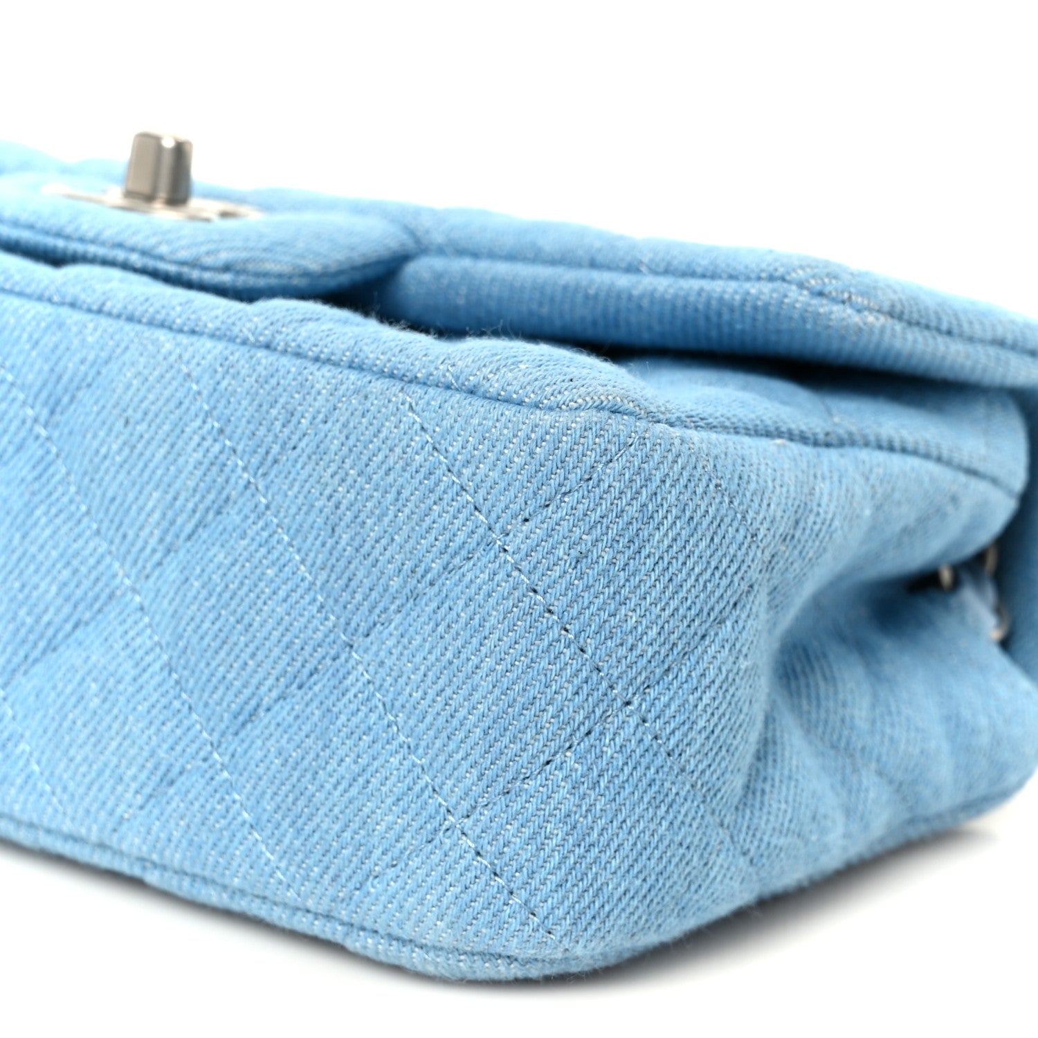Chanel Denim Quilted Mini Rectangular Flap Blue 11 of 12