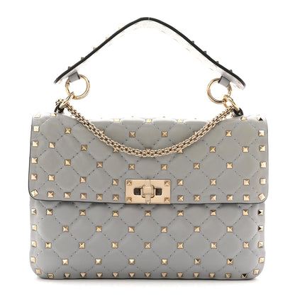 Valentino Garavani Nappa Medium Rockstud Spike Shoulder Bag Pastel Grey 1 of 12