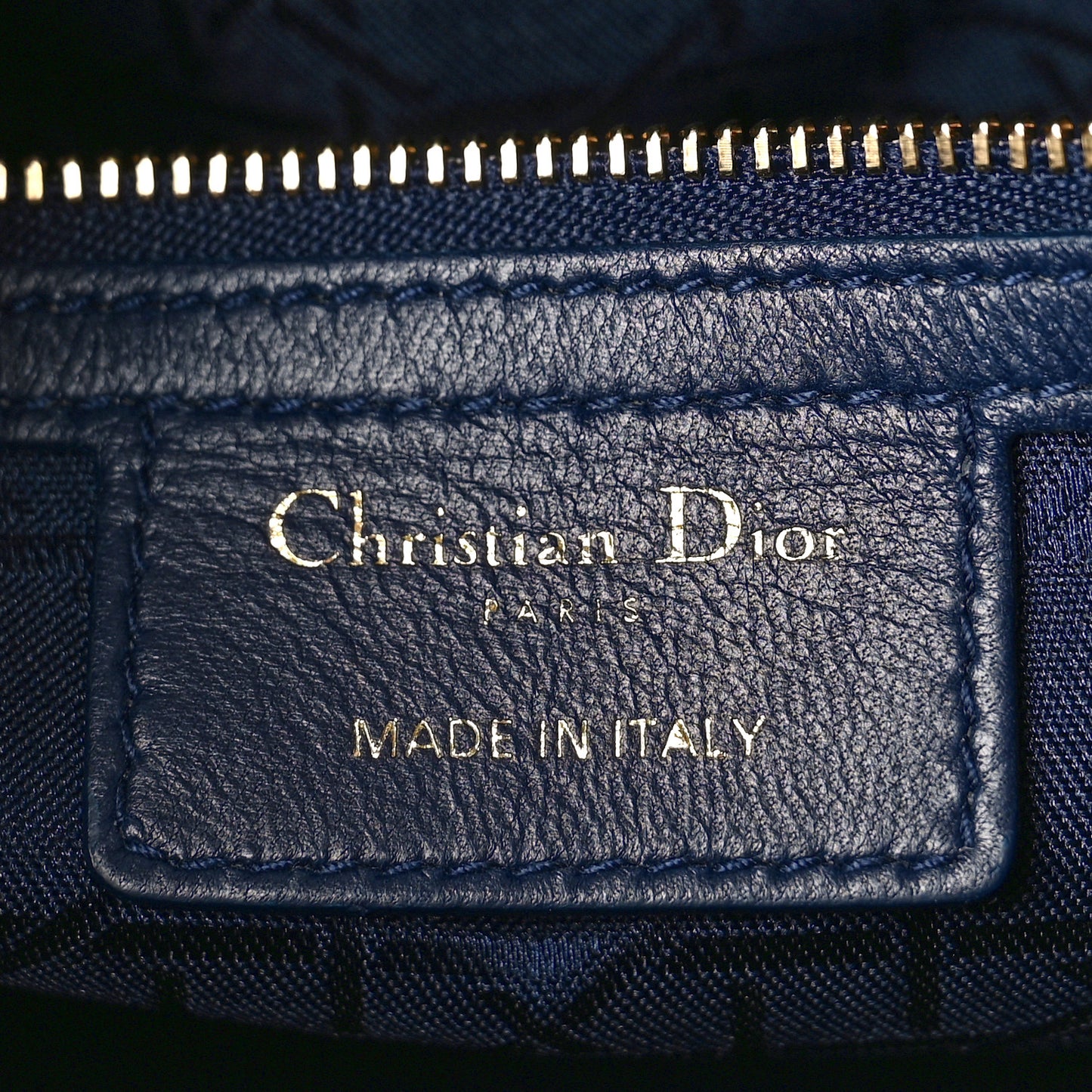 Lambskin Cannage Large Lady Dior Navy Blue