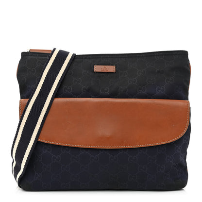 Gucci Nylon Monogram Signature Web Small Messenger Navy 1 of 10