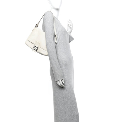 Fendi Nappa Elefante Big Forever Mama Baguette White 2 of 14