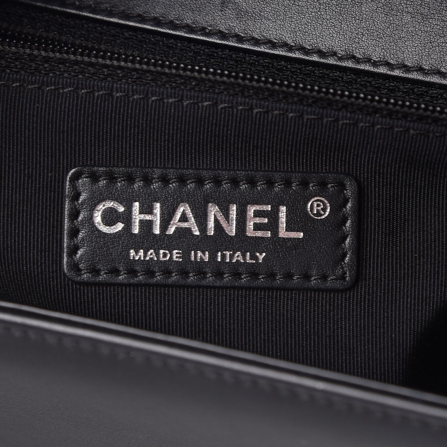 Patent Chevron Quilted New Medium Boy Flap Black