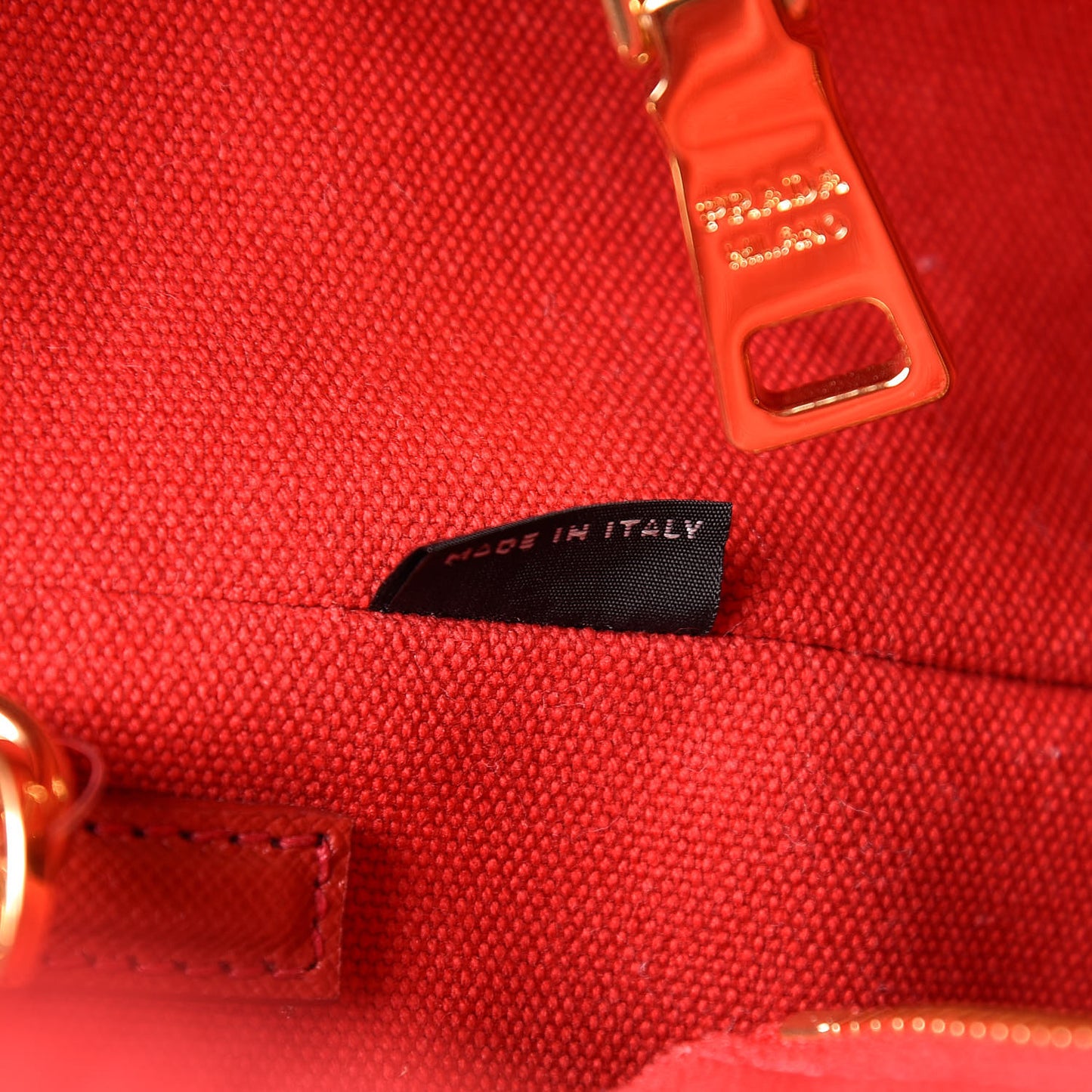 Wicker Canvas Shoulder Bag Rosso