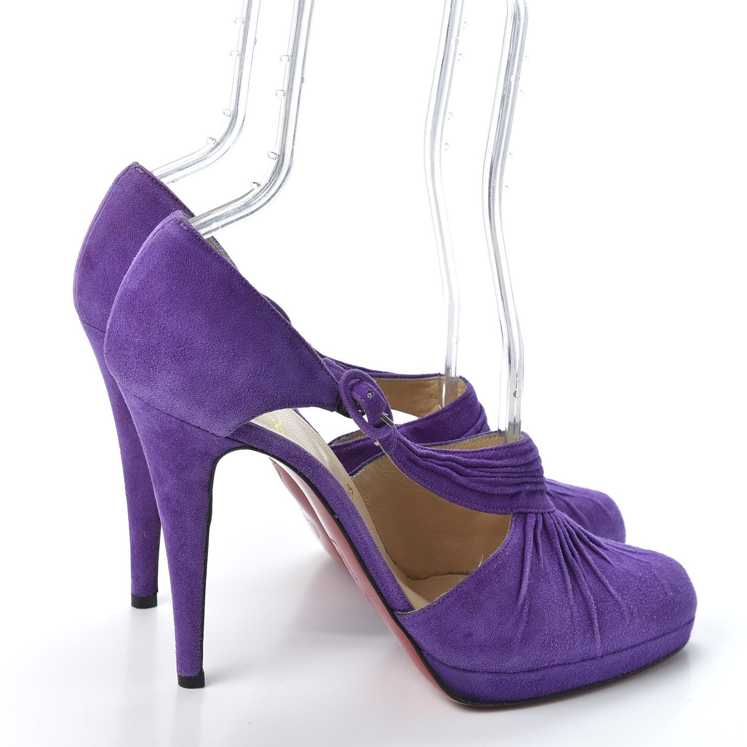 Christian Louboutin Suede Drapiday 120 Pumps 40.5 Violet 4 of 10