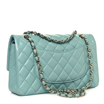 Chanel Caviar Quilted Medium Double Flap Light Blue 3 of 13