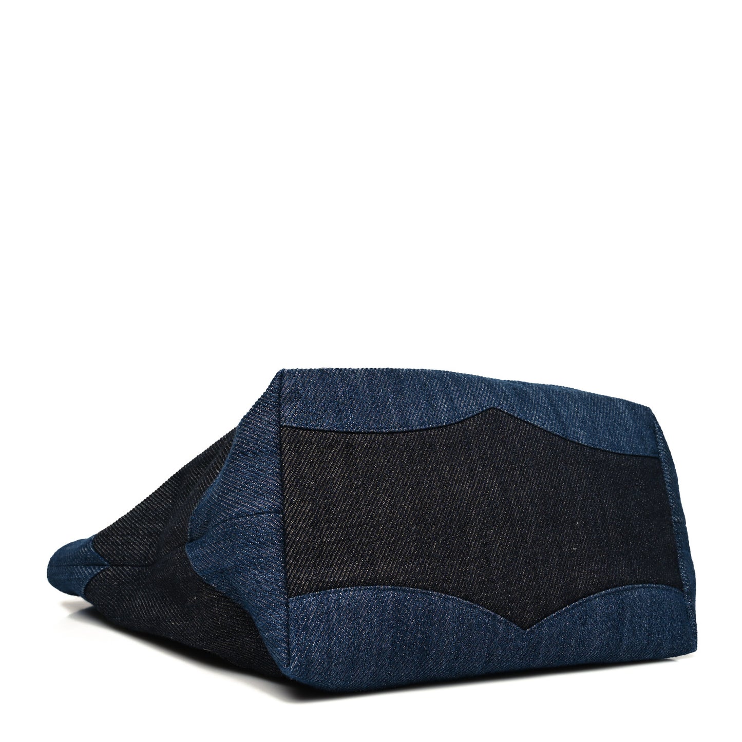 Denim Large Two Tone CC Shopping Tote Blue