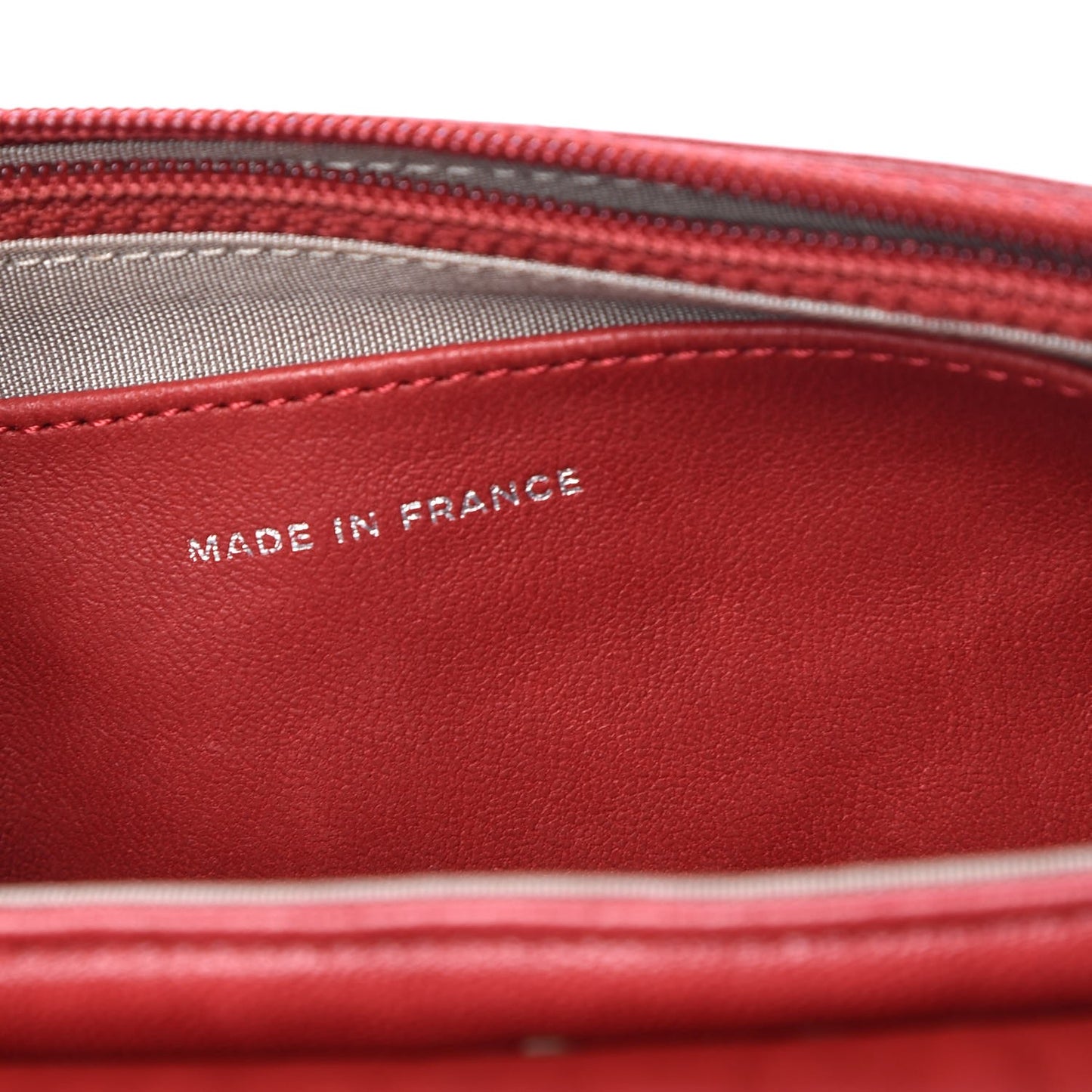 Lambskin Half Moon Wallet On Chain WOC Red