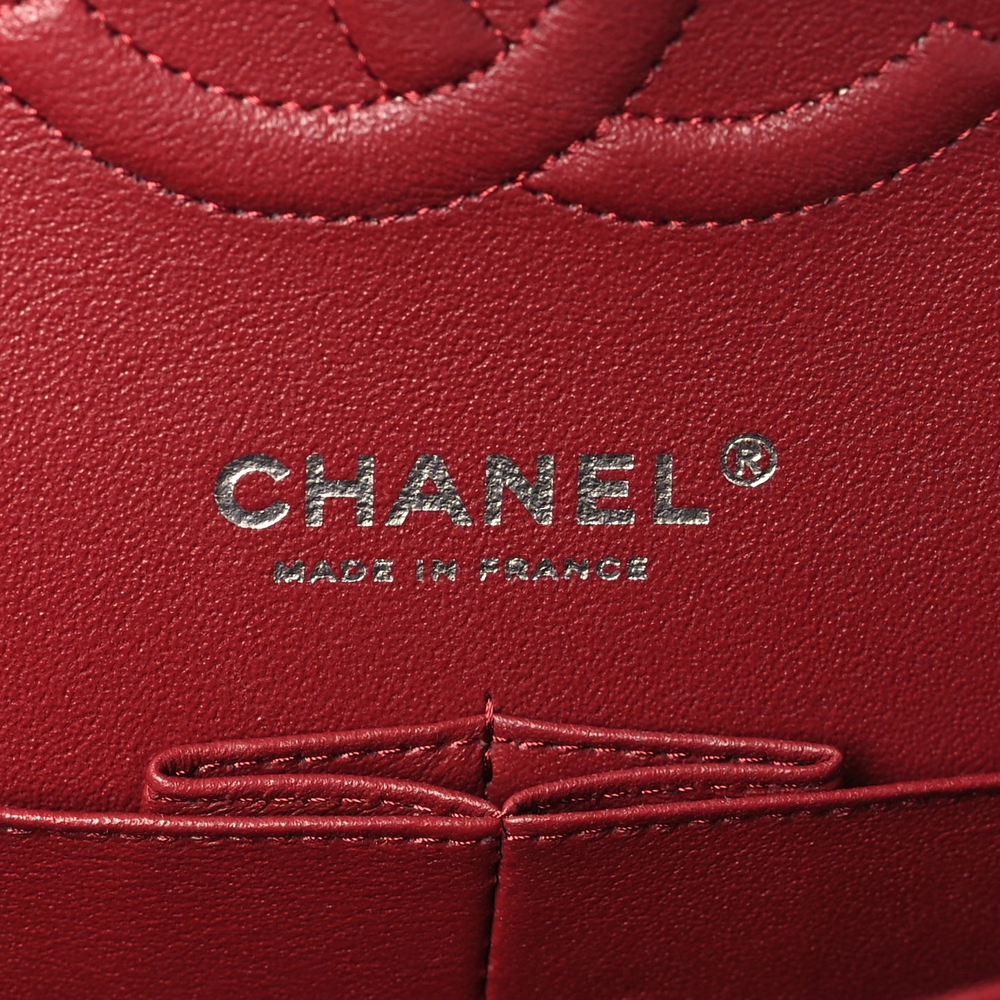 Caviar Quilted Medium Double Flap Dark Red