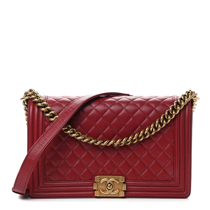 Chanel Calfskin Quilted New Medium Boy Flap Red 1 of 9