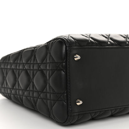Christian Dior Lambskin Cannage Medium Lady Dior Black 9 of 10