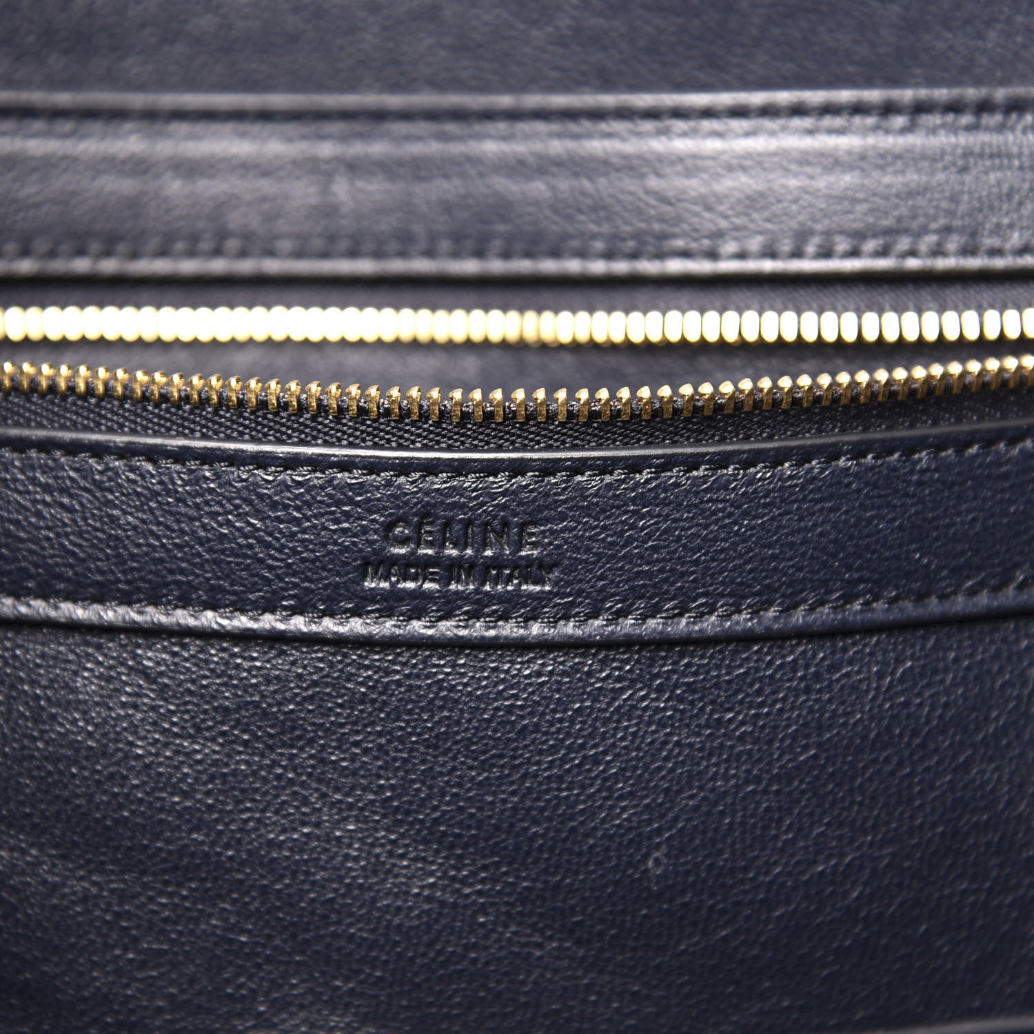 Celine Crocodile Embossed Nubuck Small Belt Cabas Phantom Navy Blue 5 of 9